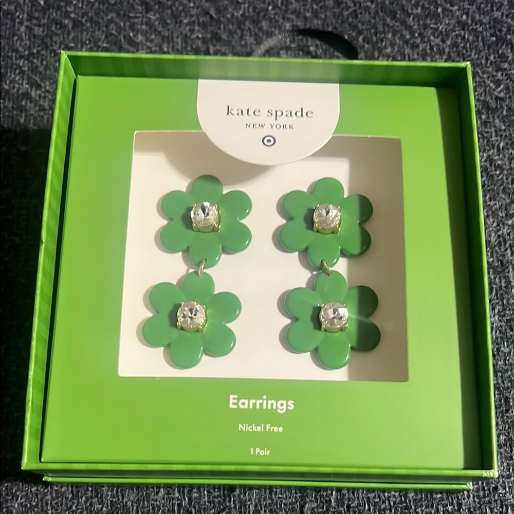 Kate Spade Green Floral Earrings